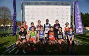 26 November 2017; The 12 finalists of the U12 girls race during the Irish Life Health Juvenile Even Age Cross Country Championships 2017 at the National Sports Campus in Abbotstown, Dublin. Photo by David Fitzgerald/Sportsfile