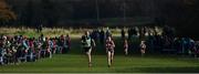 26 November 2017; Sadhbh Mohan of Metro/St. Brigid's A.C, left, on her way to winning ahead of eventual second Hannah Kehoe of Gowran A.C. in the U14 girls race during the Irish Life Health Juvenile Even Age Cross Country Championships 2017 at the National Sports Campus in Abbotstown, Dublin. Photo by David Fitzgerald/Sportsfile