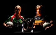 28 November 2017; Captains, Cora Staunton of Carnacon, left, and Bríd O'Sullivan of Mourneabbey, with the Dolores Tyrrell Memorial Cup ahead of the Senior Ladies All-Ireland Club Final, during a LGFA All-Ireland Club Finals Captain's Day at Croke Park in Dublin. Photo by Sam Barnes/Sportsfile