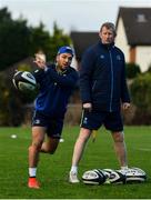 28 November 2017; Jamison Gibson-Park and head coach Leo Cullen during Leinster rugby squad training at UCD in Dublin. Photo by Ramsey Cardy/Sportsfile