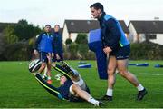 28 November 2017; Ian Nagle, left, and Conor O'Brien during Leinster rugby squad training at UCD in Dublin. Photo by Ramsey Cardy/Sportsfile