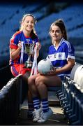 28 November 2017; Captains, Annie Moffatt of Dunboyne, left, and Aoife Keating of Kinsale, with the Ladies All-Ireland Intermediate Club Trophy during a LGFA All-Ireland Club Finals Captain's Day at Croke Park in Dublin. Photo by Sam Barnes/Sportsfile
