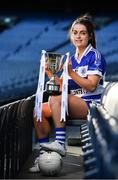 28 November 2017; Aoife Keating of Kinsale, with the Ladies All-Ireland Intermediate Club Trophy during a LGFA All-Ireland Club Finals Captain's Day at Croke Park in Dublin. Photo by Sam Barnes/Sportsfile