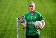 28 November 2017; Emma Farmer of Aghada with the Ladies All-Ireland Junior Club Championship Perpetual Cup, during a LGFA All-Ireland Club Finals Captain's Day at Croke Park in Dublin. Photo by Sam Barnes/Sportsfile
