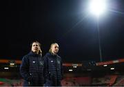 28 November 2017; Niamh Fahey and Louise Quinn, right, of Republic of Ireland prior to the 2019 FIFA Women's World Cup Qualifier match between Netherlands and Republic of Ireland at Stadion de Goffert in Nijmegen, Netherlands. Photo by Stephen McCarthy/Sportsfile