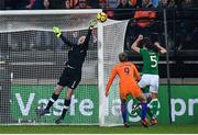 28 November 2017; Republic of Ireland goalkeeper Marie Hourihan makes a save during the 2019 FIFA Women's World Cup Qualifier match between Netherlands and Republic of Ireland at Stadion de Goffert in Nijmegen, Netherlands. Photo by Stephen McCarthy/Sportsfile