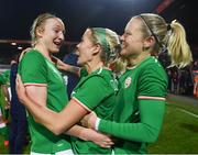 28 November 2017; Republic of Ireland players, from left, Louise Quinn, Denise O'Sullivan and Diane Caldwell following the 2019 FIFA Women's World Cup Qualifier match between Netherlands and Republic of Ireland at Stadion de Goffert in Nijmegen, Netherlands. Photo by Stephen McCarthy/Sportsfile