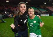28 November 2017; Amanda Budden, left, and Denise O'Sullivan of Republic of Ireland following the 2019 FIFA Women's World Cup Qualifier match between Netherlands and Republic of Ireland at Stadion de Goffert in Nijmegen, Netherlands. Photo by Stephen McCarthy/Sportsfile