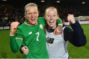 28 November 2017; Diane Caldwell and Niamh Prior of Republic of Ireland following the 2019 FIFA Women's World Cup Qualifier match between Netherlands and Republic of Ireland at Stadion de Goffert in Nijmegen, Netherlands. Photo by Stephen McCarthy/Sportsfile