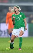28 November 2017; Denise O'Sullivan of Republic of Ireland celebrates her side's draw following the 2019 FIFA Women's World Cup Qualifier match between Netherlands and Republic of Ireland at Stadion de Goffert in Nijmegen, Netherlands. Photo by Stephen McCarthy/Sportsfile