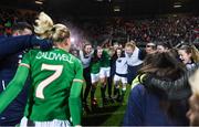 28 November 2017; Republic of Ireland players following the 2019 FIFA Women's World Cup Qualifier match between Netherlands and Republic of Ireland at Stadion de Goffert in Nijmegen, Netherlands. Photo by Stephen McCarthy/Sportsfile