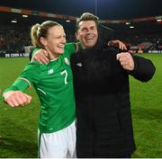 28 November 2017; Diane Caldwell and Republic of Ireland head coach Colin Bell following the 2019 FIFA Women's World Cup Qualifier match between Netherlands and Republic of Ireland at Stadion de Goffert in Nijmegen, Netherlands. Photo by Stephen McCarthy/Sportsfile