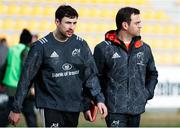 26 November 2017; Munster Head Coach Johann Van Graan, right, with Backline and Attack Coach Felix Jones ahead of the Guinness Pro14 Round 9 match between Zebre and Munster at Stadio Lanfranchi in Parma, Italy. Photo by Roberto Bregani/Sportsfile