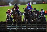 26 November 2017; Askann, with Mark Enright up, left, races alongside Ellie Mac, with Davy Russell up, during the Tattersalls Ireland EBF Mares Auction Maiden Hurdle at Navan Racecourse in Navan, Co Meath. Photo by Cody Glenn/Sportsfile