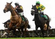 26 November 2017; Howluckycanwebe, with Andrew Lynch up, left, race alongside Balinaboola Steel, with Barry Foley up, during the Davis Civil Engineering Handicap Hurdle at Navan Racecourse in Navan, Co Meath. Photo by Cody Glenn/Sportsfile