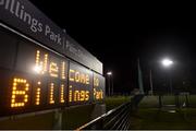30 November 2017; A general view of the scoreboard ahead of the Official Opening of Billings Park match between UCD and Dublin at Billings Park in UCD, Dublin. Photo by Cody Glenn/Sportsfile