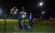 30 November 2017; Dublin kitman David Boylan delivers the footballs ahead of the Official Opening of Billings Park match between UCD and Dublin at Billings Park in UCD, Dublin. Photo by Cody Glenn/Sportsfile