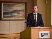 1 December 2017; Inter-county stars graduated today from the Jim Madden GPA Leadership Programme at Maynooth University. Pictured is GPA Chief Executive Dermot Earley speaking during the ceremony, at Maynooth University, Maynooth, Co Kildare. Photo by Seb Daly/Sportsfile