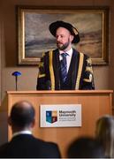 1 December 2017; Inter-county stars graduated today from the Jim Madden GPA Leadership Programme at Maynooth University. Pictured is President of Maynooth University Prof. Philip Nolan speaking during the ceremony, at Maynooth University, Maynooth, Co Kildare. Photo by Seb Daly/Sportsfile