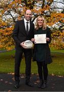 1 December 2017; Inter-county stars graduated today from the Jim Madden GPA Leadership Programme at Maynooth University. Pictured are former Kildare footballer and now GPA Chief Executive Dermot Earley, and former Kildare ladies footballer Stacey Cannon, at Maynooth University, Maynooth, Co Kildare. Photo by Seb Daly/Sportsfile