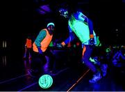 1 December 2017; Aoife Corbett on the attack as members of the Newcastle West Town FC U14, U16 & U19 girls teams take part in Glow Football run by the FAI at Newcastle West Community Centre in Co Limerick. Photo by Stephen McCarthy/Sportsfile