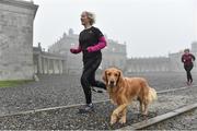 2 December 2017; Parkrun Ireland in partnership with Vhi, added their 85th event on Saturday, December 2nd, with the introduction of the Russborough parkrun in Blessington, Co Wicklow. Pictured is Teresa McCarthy from Celbridge, Co. Kildare with her dog Isaac. parkruns take place over a 5km course weekly, are free to enter and are open to all ages and abilities, providing a fun and safe environment to enjoy exercise. To register for a parkrun near you visit www.parkrun.ie. Photo by Matt Browne/Sportsfile