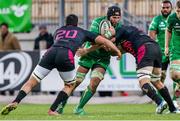 2 December 2017; John Muldoon of Connacht is tackled by Jacopo Sarto and David Sisi of Zebre during the Guinness Pro14 Round 10 match between Zebre and Connacht at Stadio Lanfranchi in Parma, Italy. Photo by Roberto Bregani/Sportsfile