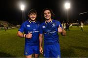 2 December 2017; Vakh Abdaladze, left, and James Lowe following their Leinster debut in the Guinness PRO14 Round 10 match between Benetton and Leinster at the Stadio Comunale di Monigo in Treviso, Italy. Photo by Ramsey Cardy/Sportsfile