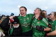 2 December 2017; Hannah Looney and Emma Farmer of Aghada celebrate after the All-Ireland Ladies Football Junior Club Championship Final match between Aghada and Corduff at Crettyard in Co Laois. Photo by Matt Browne/Sportsfile