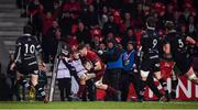 2 December 2017; Jack O’Donoghue of Munster goes over to score his side's fifth try during the Guinness PRO14 Round 10 match between Munster and Ospreys at Irish Independent Park in Cork. Photo by Stephen McCarthy/Sportsfile