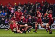 2 December 2017; Simon Zebo of Munster is tackled by Sam Parry and Olly Cracknell of Ospreys during the Guinness PRO14 Round 10 match between Munster and Ospreys at Irish Independent Park in Cork. Photo by Diarmuid Greene/Sportsfile