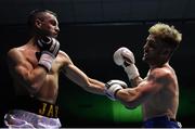 2 December 2017; Jay Byrne, left, in action against Gerard Whitehouse during their bout at the National Stadium in Dublin. Photo by David Fitzgerald/Sportsfile