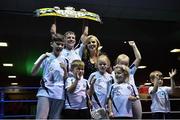 2 December 2017; Eric Donovan celebrates with family following his bout against Juan Luis Gonzalez at the National Stadium in Dublin. Photo by David Fitzgerald/Sportsfile