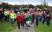 3 December 2017; The start of the run. parkrun Ireland in partnership with Vhi, expanded their range of junior events to thirteen with the introduction of the Holywell junior parkrun on Sunday, December 3rd. Junior parkruns are 2km long and cater for 4 to 14 year olds, free of charge providing a fun and safe environment for children to enjoy exercise. To register for a parkrun near you visit www.parkrun.ie. Photo by Cody Glenn/Sportsfile