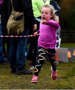 3 December 2017; parkrun Ireland in partnership with Vhi, expanded their range of junior events to thirteen with the introduction of the Marlay junior parkrun on Sunday morning. Pictured is Niamh Graham, age 4, from Dublin. Junior parkruns are 2km long and cater for 4 to 14 year olds, free of charge. They provide a fun and safe environment for children to enjoy exercise. To register for a parkrun near you visit www.parkrun.ie. Photo by Eóin Noonan/Sportsfile