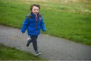3 December 2017; Finn Hegarty, age 4, from Swords, Co Dublin, finishes the run. parkrun Ireland in partnership with Vhi, expanded their range of junior events to thirteen with the introduction of the Holywell junior parkrun on Sunday, December 3rd. Junior parkruns are 2km long and cater for 4 to 14 year olds, free of charge providing a fun and safe environment for children to enjoy exercise. To register for a parkrun near you visit www.parkrun.ie. Photo by Cody Glenn/Sportsfile