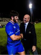 2 December 2017; Vakh Abdaladze of Leinster and Leinster Rugby President Niall Rynne following the Guinness PRO14 Round 10 match between Benetton and Leinster at the Stadio Comunale di Monigo in Treviso, Italy. Photo by Ramsey Cardy/Sportsfile