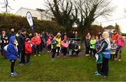 3 December 2017; Participants prior to the parkrun Ireland event in Deerpark, Mount Merrion, Dublin. parkrun Ireland in partnership with Vhi, expanded their range of junior events to thirteen with the introduction of the Deerpark junior parkrun on Sunday, December 3rd. Junior parkruns are 2km long and cater for 4 to 14 year olds, free of charge providing a fun and safe environment for children to enjoy exercise. To register for a parkrun near you visit www.parkrun.ie. Photo by Brendan Moran/Sportsfile