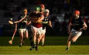 3 December 2017; Jason Grealish of Gort takes on Mark Hughes and Stephen Barrett, right, of Liam Mellows during the Galway County Senior Hurling Championship Final match between Gort and Liam Mellows at Pearse Stadium in Galway. Photo by Piaras Ó Mídheach/Sportsfile