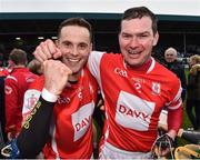 3 December 2017; Cuala players Darragh O'Connelll, left, and Simon Timlin celebrate after the AIB Leinster GAA Hurling Senior Club Championship Final match between Cuala and Kilcormac Killoughey at O’Moore Park in Portlaoise, Co Laois. Photo by Matt Browne/Sportsfile