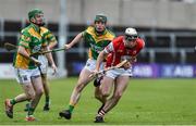 3 December 2017; Jake Molone of Cuala in action against Thomas Geraghty and Ciaran Slevin of Kilcormac Killoughey during the AIB Leinster GAA Hurling Senior Club Championship Final match between Cuala and Kilcormac Killoughey at O’Moore Park in Portlaoise, Co Laois. Photo by Matt Browne/Sportsfile
