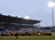 3 December 2017; Mourneabbey players during the national anthem prior to the All-Ireland Ladies Football Intermediate Club Championship Final match between Dunboyne and Kinsale at Parnell Park in Dublin. Photo by Seb Daly/Sportsfile