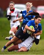 3 December 2017; Aimee Clarke of Leinster is tackled by Ilse Van Staden of Ulster during the Women's Interprovincial Rugby match between Ulster and Leinster at Dromore RFC in Dromore, Co Antrim. Photo by David Fitzgerald/Sportsfile