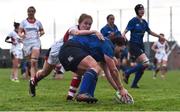 3 December 2017; Lindsay Peat of Leinster goes over to score her side's second try during the Women's Interprovincial Rugby match between Ulster and Leinster at Dromore RFC in Dromore, Co Antrim. Photo by David Fitzgerald/Sportsfile