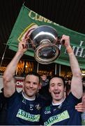 3 December 2017; Liam Mellows joint-captains David Collins, left, and Aonghus Callanan lift The Tom Callanan Cup after the Galway County Senior Hurling Championship Final match between Gort and Liam Mellows at Pearse Stadium in Galway. Photo by Piaras Ó Mídheach/Sportsfile