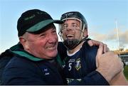 3 December 2017; David Collins of Liam Mellows celebrates with his father Dermot after the Galway County Senior Hurling Championship Final match between Gort and Liam Mellows at Pearse Stadium in Galway. Photo by Piaras Ó Mídheach/Sportsfile