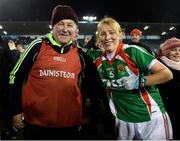3 December 2017; Carnacon joint-manager Jimmy Corbett celebrates with his daughter Marie Corbett folowing their side's victory during the All-Ireland Ladies Football Senior Club Senior Championship Final match between Carnacon and Mourneabbey at Parnell Park in Dublin. Photo by Seb Daly/Sportsfile
