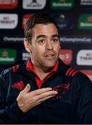 4 December 2017; Head coach Johann van Graan during a Munster Rugby press conference at the University of Limerick in Limerick. Photo by Diarmuid Greene/Sportsfile