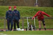 4 December 2017; Rory Scannell, left, and Sam Arnold sit out Munster Rugby squad training at the University of Limerick in Limerick. Photo by Diarmuid Greene/Sportsfile