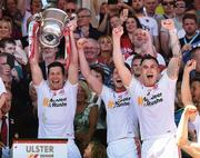 16 July 2017; Sean Cavanagh of Tyrone holds aloft the Anglo Celt cup after the Ulster GAA Football Senior Championship Final match between Tyrone and Down at St Tiernach's Park in Clones, Co. Monaghan. Photo by Oliver McVeigh/Sportsfile  This image may be reproduced free of charge when used in conjunction with a review of the book &quot;A Season of Sundays 2017&quot;. All other usage © SPORTSFILE